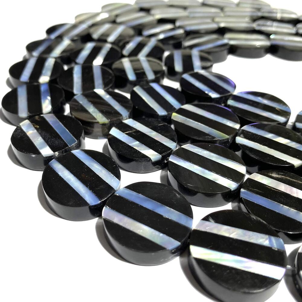 4648 [ABCgems] New Zealand Rainbow Abalone Shell Blackest-Black Buffalo